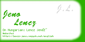 jeno lencz business card